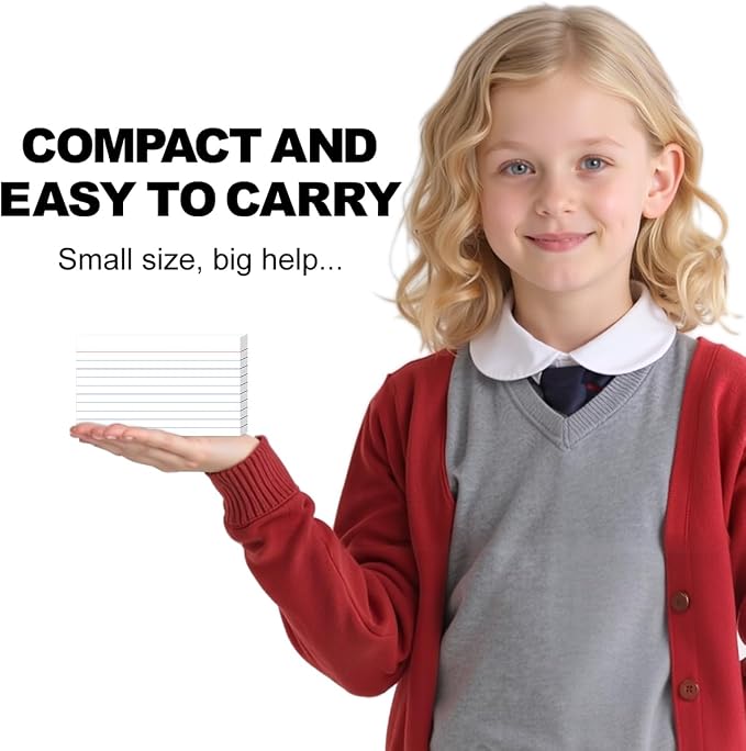 300 Count White Index Cards 3x5 Notecards Bulk Lined Flash Cards - Image 3