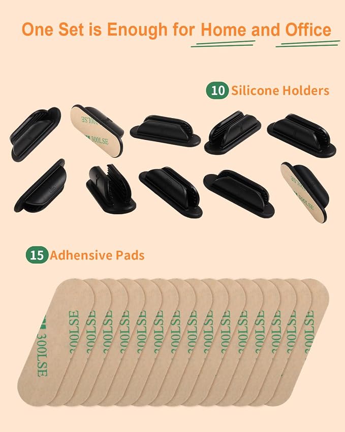 Tiizze Adhesive Pencil Holders for Desk Set of 20 - Image 6