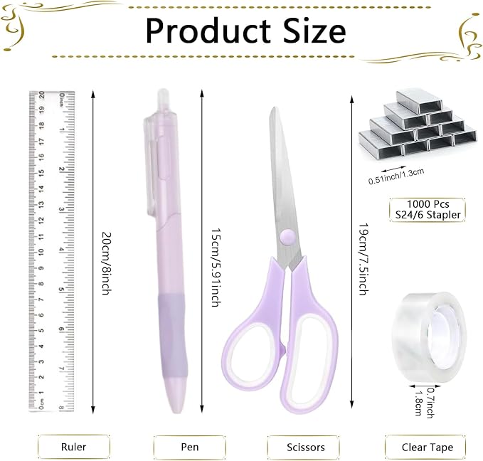 Office Supplies, Desk Accessories, Stapler and Tape Dispenser Set, 1000 Staples - Image 7