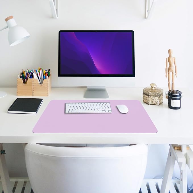 Non-Slip Desk Pad Mat, Leather Purple Desk Mat - Image 3