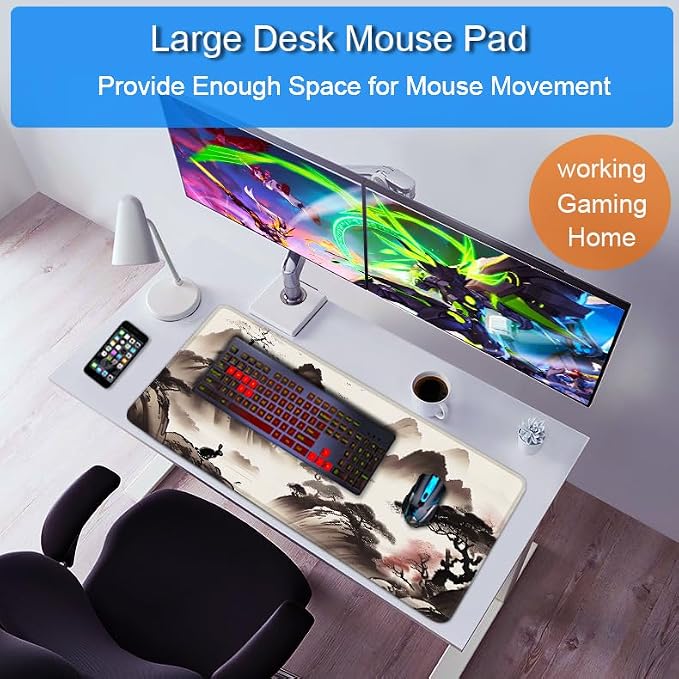 Mousepad, 31.5x15.7 inch Large Extended Gaming Computer Keyboard Mouse Mat - Image 6