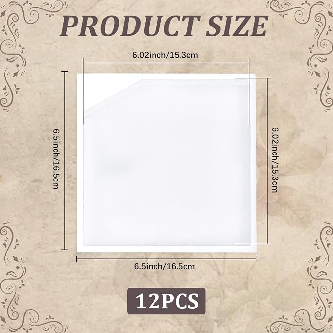 CRASPIRE 12Pcs Planner Pocket Stickers Clear Adhesive Pockets 6 x 6 Inch PVC - Image 2
