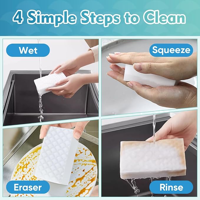 GLIMGLINT 12PK Magic Sponges Cleaning Eraser, Powerful Scrubber Foam Pads - Image 4
