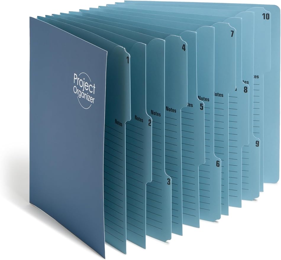 Smead Project Organizer, 10 Pockets, Closed Sides, Preprinted Templates by SMEAD
