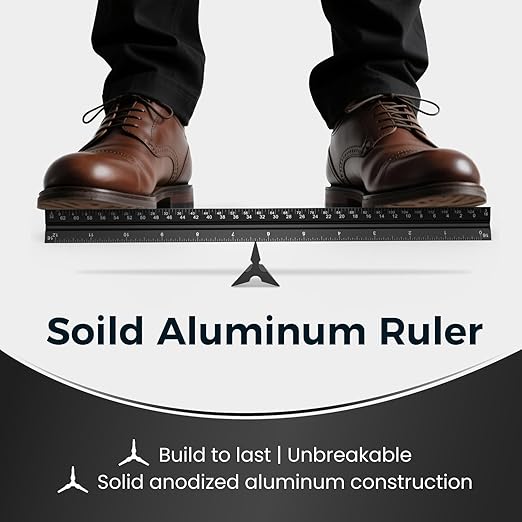Rena Chris 2PCS Architectural Scale Ruler: 12" Imperial Aluminum Alloy Metal - Image 5