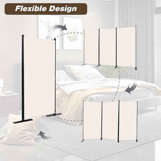 CHOSENM Room Divider, 3 Panel Folding Privacy Screens - Image 4