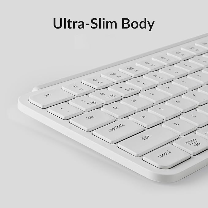 Keychron B6 Pro Ultra-Thin Wireless Keyboard, Full-Size ZMK with Numeric Keypad Quiet Typing, 2.4 GHz/Bluetooth 5.2/Wired Connection Long Battery Life, Compatible with Mac Windows Linux - Ivory White-DeskLoop Office