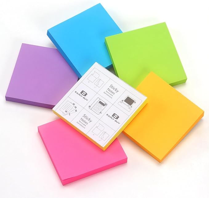 Early Buy Sticky Notes 6 Bright Color 12 Pads Self-Stick Notes 3 in x 3 in - Image 6