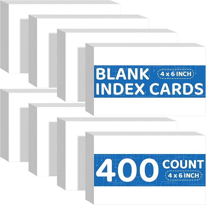 Index Cards 4x6 Blank, Heavy Flashcards Blank Index Cards White, 4 x 6 Note by Aidunmis