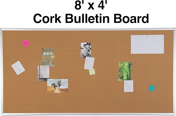 Staples Cork Bulletin Board, Aluminum Frame - Image 2