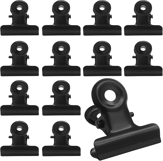 40 Pack Small Bulldog Clips 0.78 Inch Metal Hinge Clips Hinge Binder Clips by Coufce