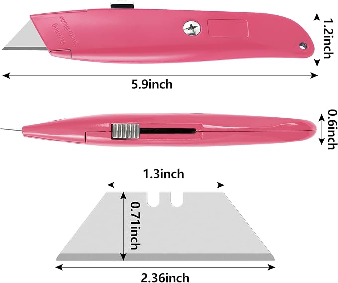 DIYSELF 2Pack Utility Knife Box Cutter Retractable Blade Heavy Duty, Box Cutters - Image 4
