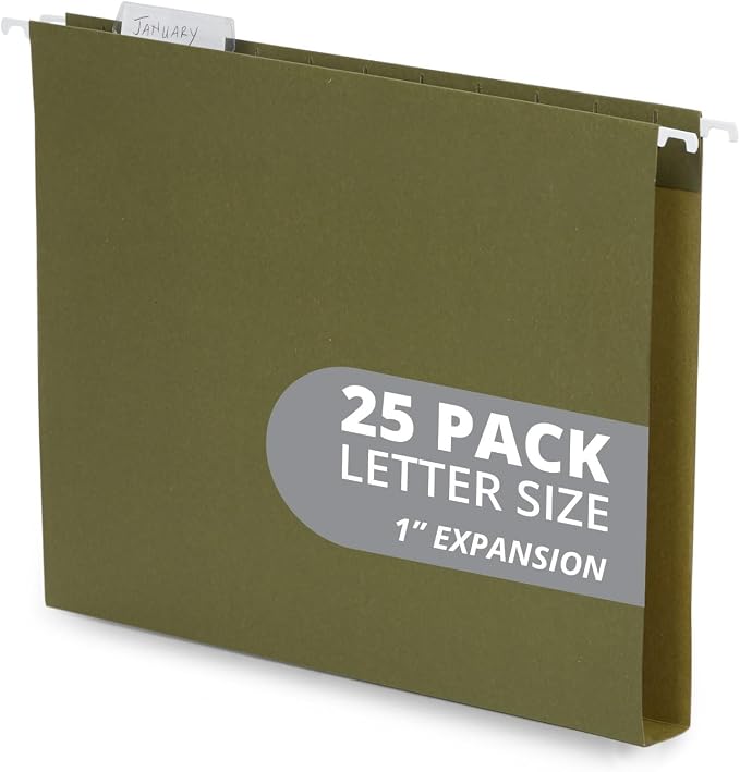 Blue Summit Supplies Hanging File Folders Extra Capacity 1 inch, Hanging File by BlueSummitSupplies