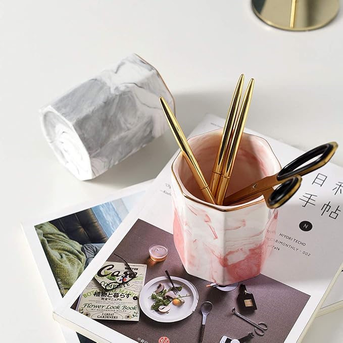 Pen Pencil Holder for Desk, Durable Ceramic Pens Organizer, Makeup Brush Holder - Image 5