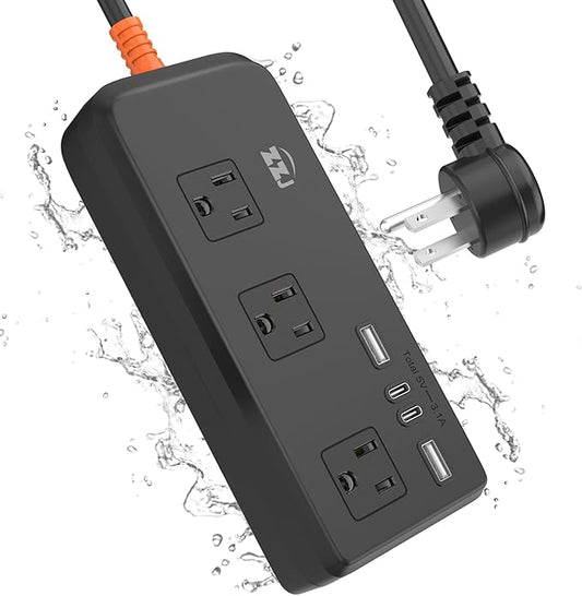 Surge Protector Power Strip,7-in-1 with 6 FT Flat PlugExtension Cord,Surge Protector,with 3 AC Outlets 2USB A,2USB C Outlets for for Home, Office, Dorm Essentials,UL FCC Listed Visit The ZZJ Store-DeskLoop Office