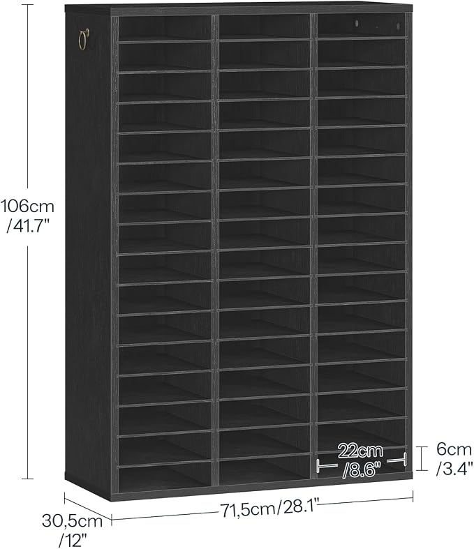 HOOBRO Literature Organizer, 48 Compartments Wooden Mail Organizer, Countertop - Image 3