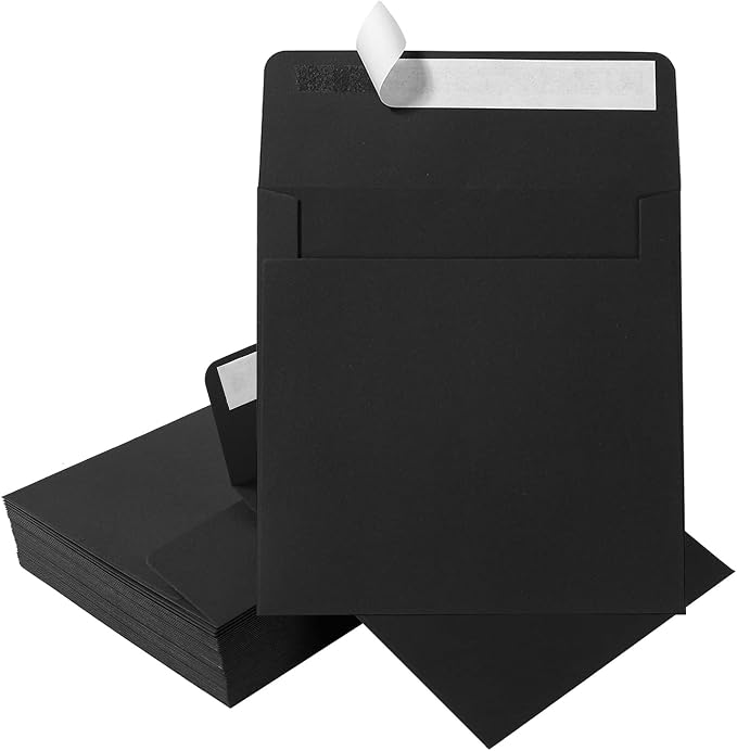 50 Pack 6 x 6 Square Envelopes Self Seal, Greeting Cards, Announcements by Unknown