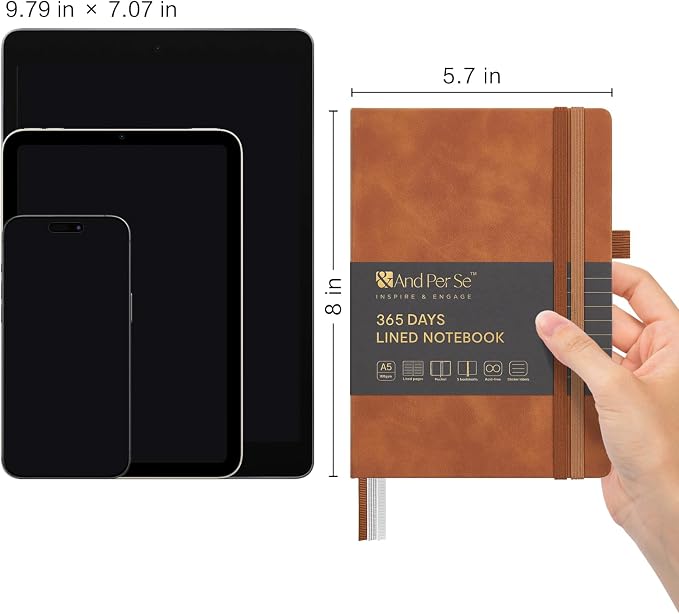 &And Per Se Lined Journal Notebook, 365 Pages, 5.7'' x 8'' 100GSM Thick Paper - Image 2