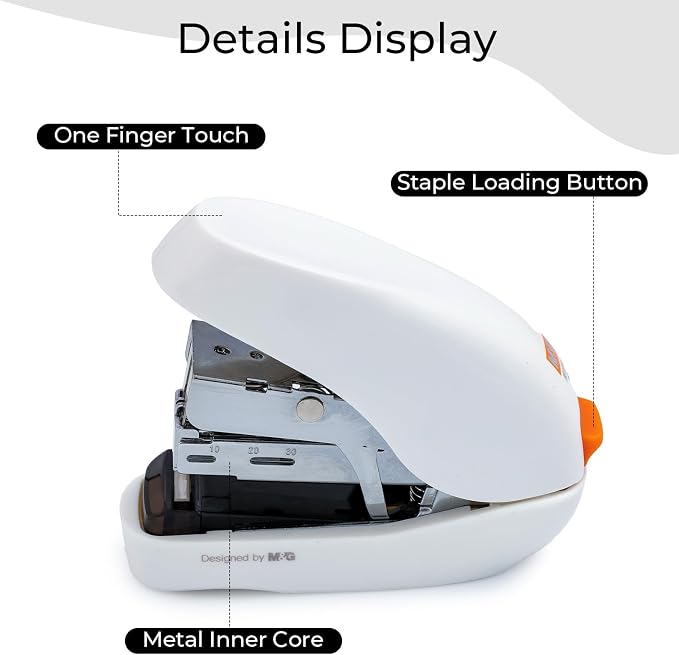 M&G Mini Stapler with Staples, Small White Effortless Stapler Set, 20 Sheet - Image 6