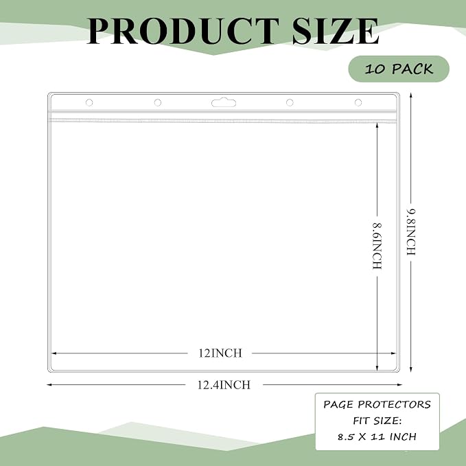 Sinload 10 Pcs Heavy Duty Sheet Protector 8.5 x 11 Inch Job Ticket Holder - Image 2
