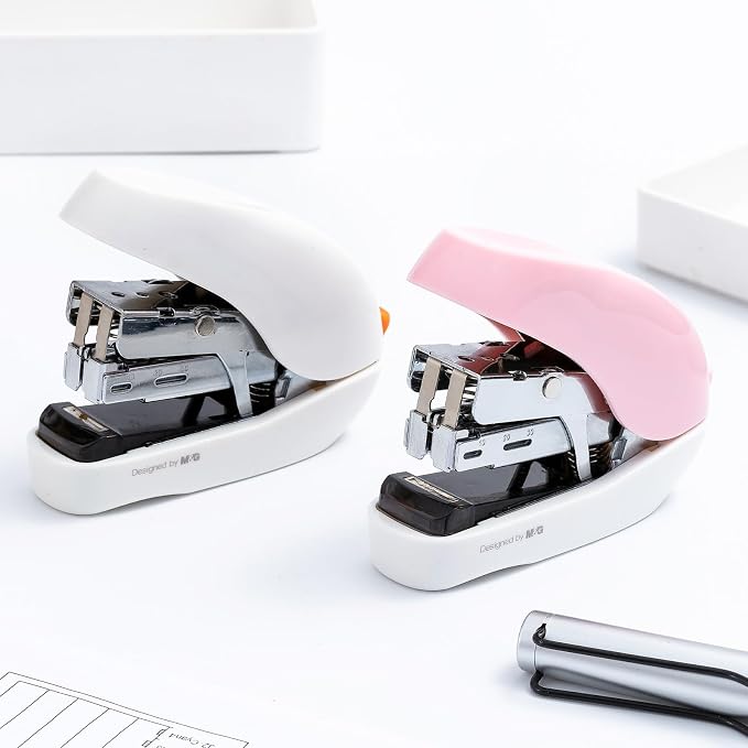 M&G Mini Stapler with Staples, Small Pink Effortless Stapler Set, 20 Sheet - Image 2