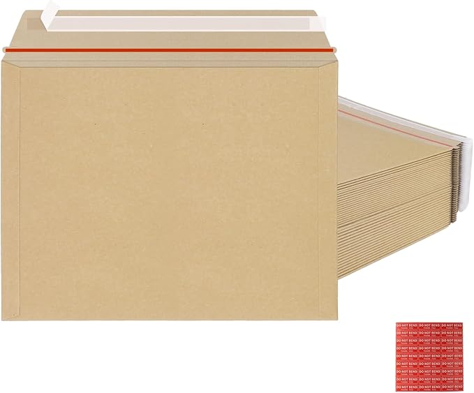 zmybcpack 50 Pack Rigid Mailers 9.5x12.5 inch, Self Seal Photo Document Mailers by zmybcpack