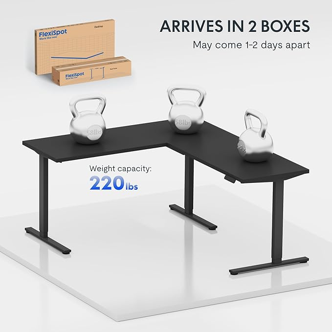 FLEXISPOT L Shaped Standing Desk, 71 x 63 Inch Electric Height Adjustable - Image 6