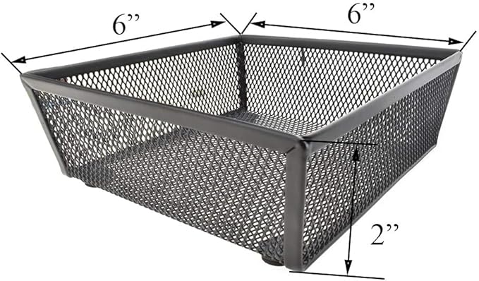 HAHIYO Stackable Mesh Tray Cup 6 x 6 x 2 inches Sturdy Container for Desk Drawer Organizer Collection for Home Office School kitchen Soft Foam Feet No Sharp Edges 2 Pack Black-DeskLoop Office