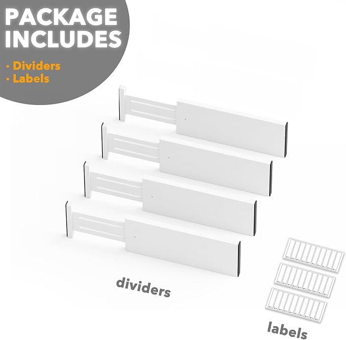 SpaceAid Bamboo 4 Pack Dresser Drawer Dividers, 4.65“ High Adjustable 12.5“-17” - Image 7