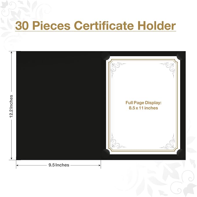 BELLE KR® Black Certificate Holders 8.5 x 11, Documents and Diplomas - Image 3