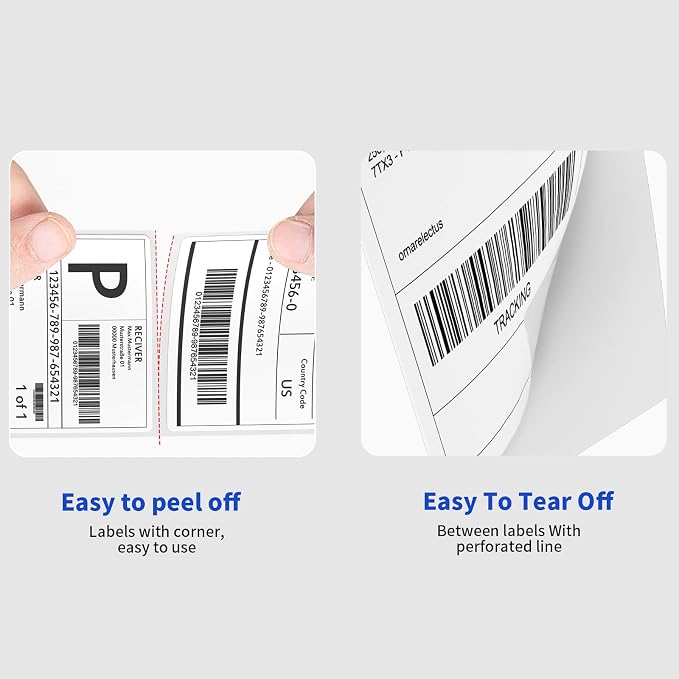 4" x 6" Fanfold Direct Thermal Labels, 1000 Per Stack, Elton Printers - Image 2