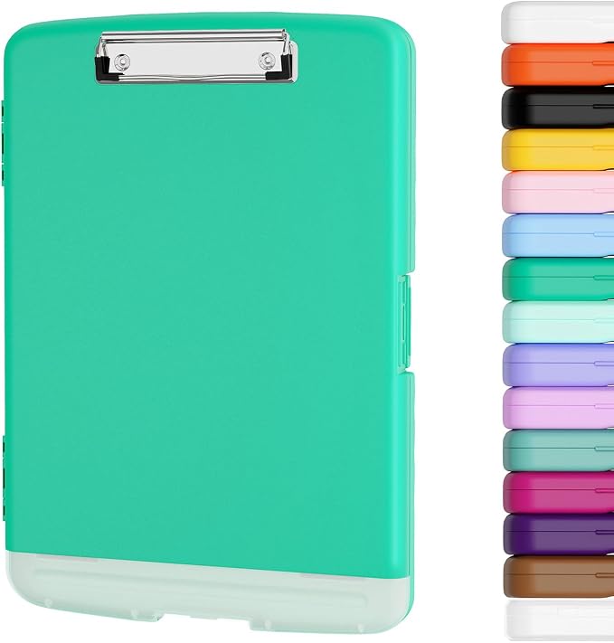 Piasoenc Clipboard with Storage, 8.5 x 11 Organization Box with Pen Holder and by Piasoenc