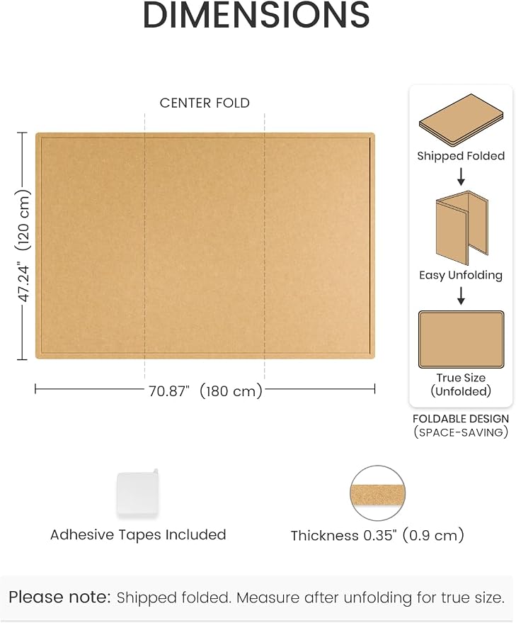 Fluxynara Large Bulletin Board, 70.8" x 47.2" Cork Board Alternative - Image 2