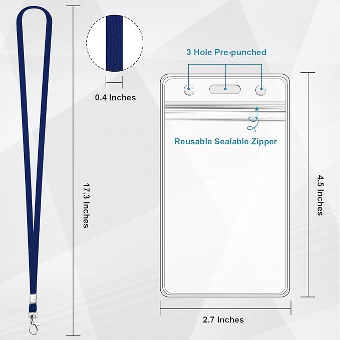 3 Pack Clear ID Badge Holder - Image 2