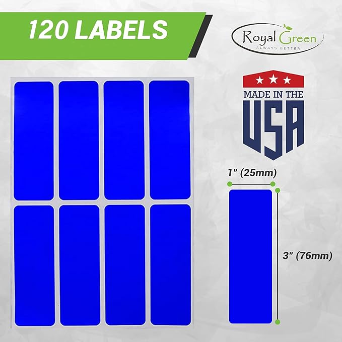 Royal Green Rectangular Stickers Color Coded Write on Labels - Image 2