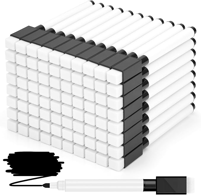 300 Pcs Black Magnetic Dry Erase Markers by JEFURE