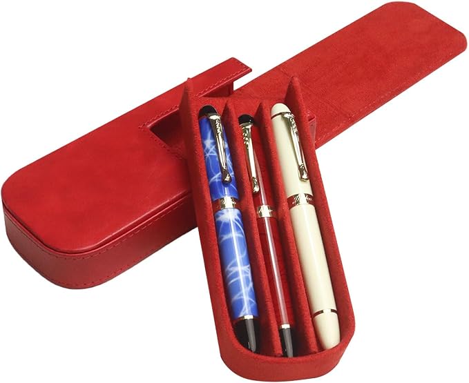 PU Leather Triple Pen Case Pencil Pouch Holder - Image 8