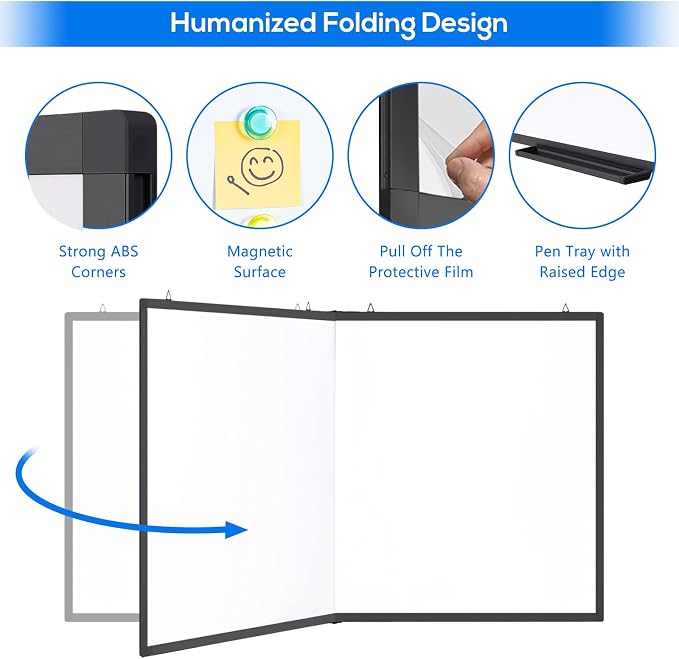 Large Magnetic Whiteboard, maxtek 60 x 36 Magnetic Dry Erase Board Foldable - Image 3