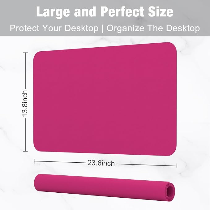 Hsurbtra Desk Pad, 23.6" x 13.8" PU Leather Desk Mat, M Extended Mouse Pad - Image 3
