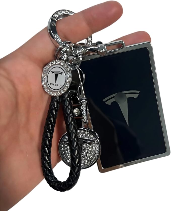 for Tesla Key Card Holder Bling Key Chain Card Key Holder - Image 5