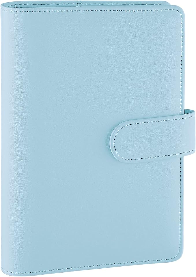 Antner A6 PU Leather Notebook Binder Refillable 6 Ring Budget Binder by Antner