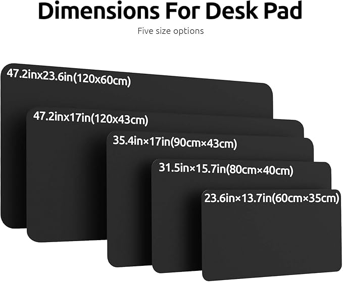 YSAGi Leather Desk Protector, Office Mat, Large Mouse Mat, Non-Slip PU Leather Blotter, Laptop Pad, Waterproof Writing Pad for Office and Home (Black, 47" x 17")-DeskLoop Office