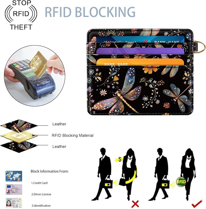 Slim Credit Card Holder Wallet RFID Blocking Minimalist Wallets Lightweight - Image 4