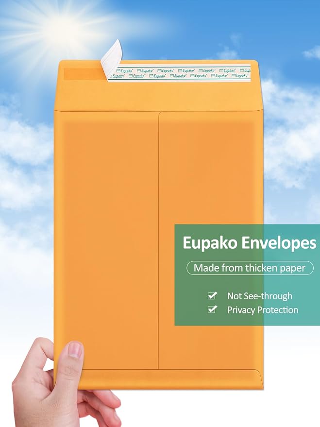 Eupako Catalog Mailing Envelopes 9x12 Brown Envelopes Self Seal 250 Pack - Image 5