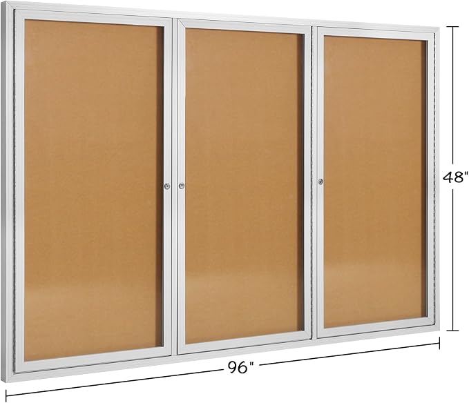 INNOVART Enclosed Bulletin Board 96”x48”, Lockable Cork Noticeboard - Image 2