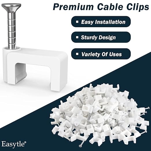1000 Pcs 8mm Cable Clips Nail in Cable Clips Flat Ethernet Cable Wall Clips - Image 4