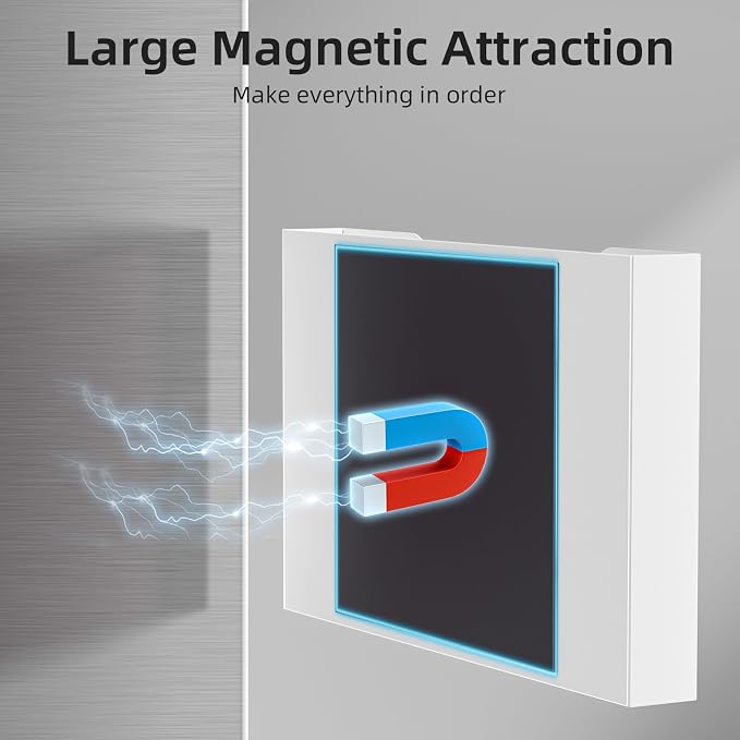 Marbrasse Magnetic File Holder, Magnetic Hanging Wall File Organizer, Pocket - Image 3