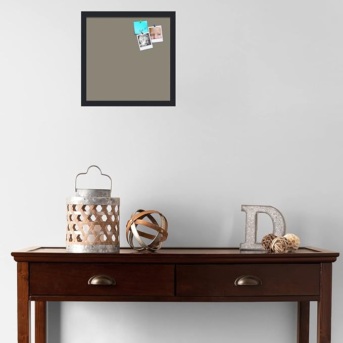 PinPix 15x15 Inch Cork Bulletin Board. This Decorative Framed Pin Board Comes with Pewter Design and a Satin Black Frame. Ideal for Home Office Decor or Message Board (PinPix-1812)-DeskLoop Office