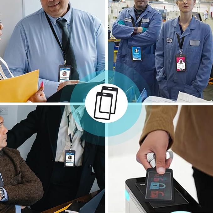 20 Pack ID Badge Holder with Double-Sided Transparent Windows, Waterproof Id - Image 4