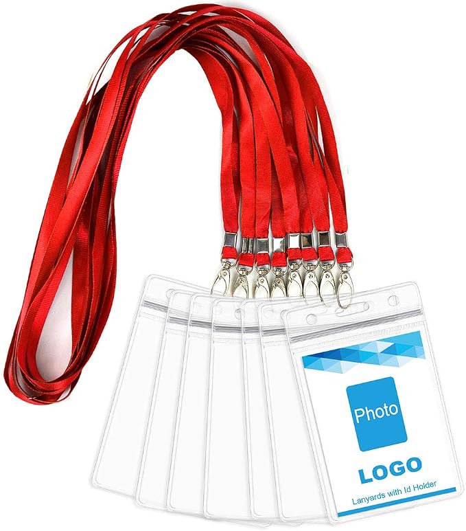 Lanyard with ID Holder 50 Pcs Waterproof Name Tag Badge ID Card Holders ID Pass by BirdFiy